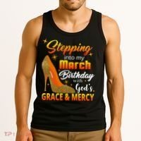 Stepping Into My March Birthday With God's Grace And Mercy Tank Top thumb 3
