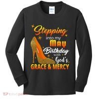 Stepping Into My May Birthday With God's Grace And Mercy Kids Long Sleeve Shirt thumb 0