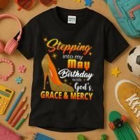 Stepping Into My May Birthday With God's Grace And Mercy Kids T-Shirt thumb 3