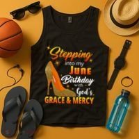 Stepping Into My June Birthday With God's Grace And Mercy Tank Top thumb 4