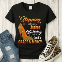 Stepping Into My June Birthday With God's Grace And Mercy Women's T-Shirt thumb 3