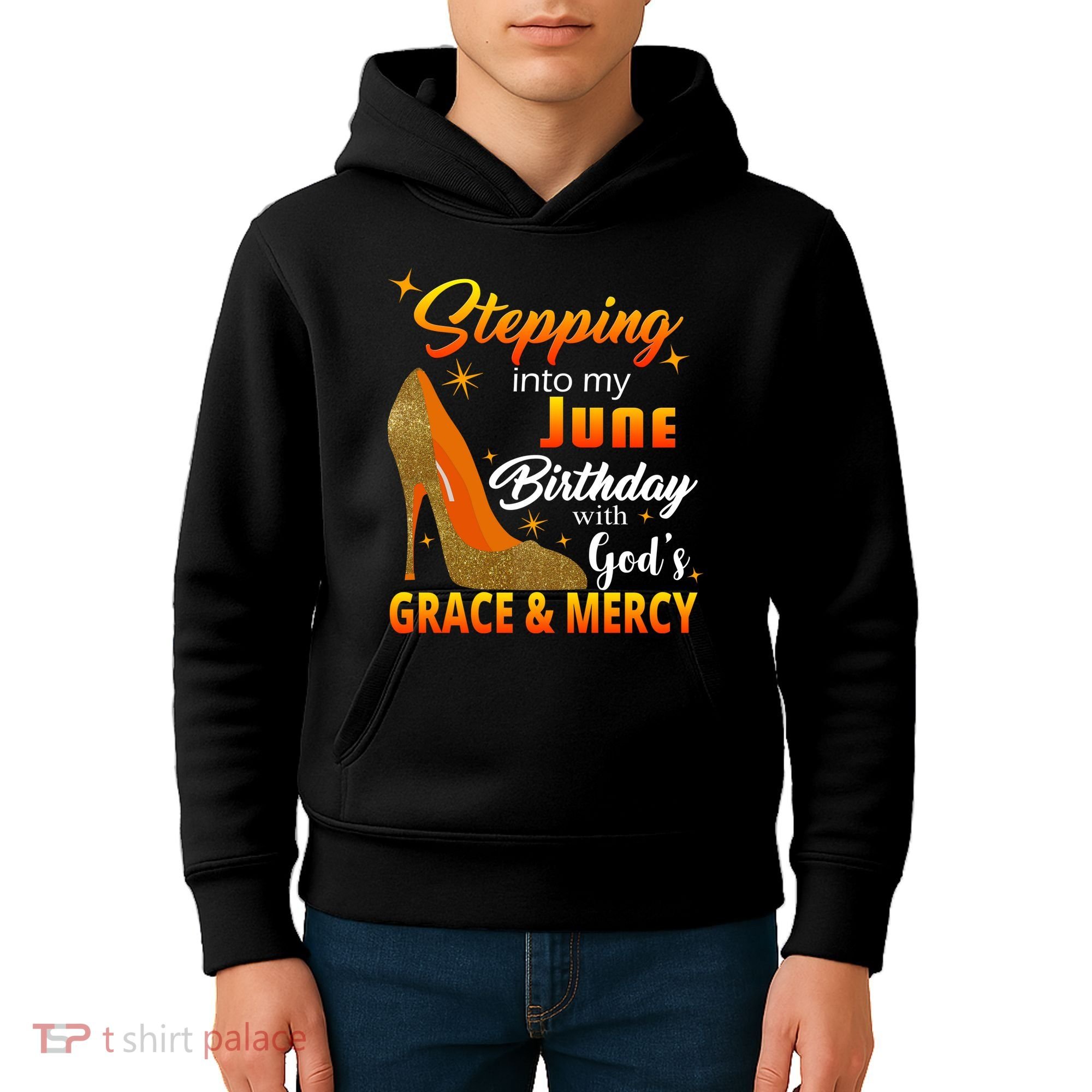 Stepping Into My June Birthday With God's Grace And Mercy Kids Hoodie