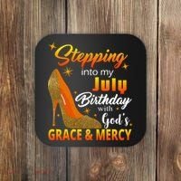 Stepping Into My July Birthday With God's Grace And Mercy Coaster thumb 0
