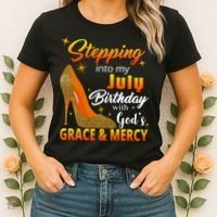 Stepping Into My July Birthday With God's Grace And Mercy Women's T-Shirt thumb 2