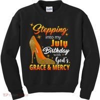 Stepping Into My July Birthday With God's Grace And Mercy Kids Sweatshirt thumb 0