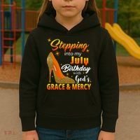 Stepping Into My July Birthday With God's Grace And Mercy Kids Hoodie thumb 3