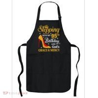 Stepping Into My 95th Birthday Gift Women 95 Year Old Apron thumb 0
