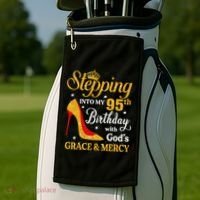 Stepping Into My 95th Birthday Gift Women 95 Year Old Golf Towel thumb 2