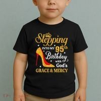 Stepping Into My 95th Birthday Gift Women 95 Year Old Toddler T-Shirt thumb 2