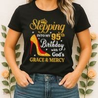 Stepping Into My 95th Birthday Gift Women 95 Year Old Women's T-Shirt thumb 2