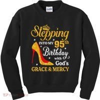 Stepping Into My 95th Birthday Gift Women 95 Year Old Kids Sweatshirt thumb 0
