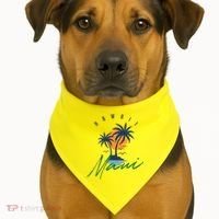 Summer In Maui Hawaii USA-Made Doggie Bandana thumb 1