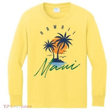 Summer In Maui Hawaii Kids Long Sleeve Shirt