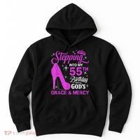 Stepping Into My 55th Birthday With God's Grace And Mercy Hoodie thumb 0