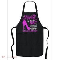 Stepping Into My 55th Birthday With God's Grace And Mercy Apron thumb 0