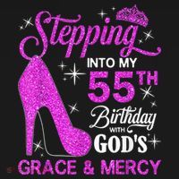 Stepping Into My 55th Birthday With God's Grace And Mercy Sweatshirt thumb 3