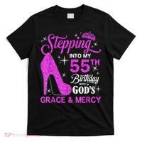 Stepping Into My 55th Birthday With God's Grace And Mercy T-Shirt thumb 0