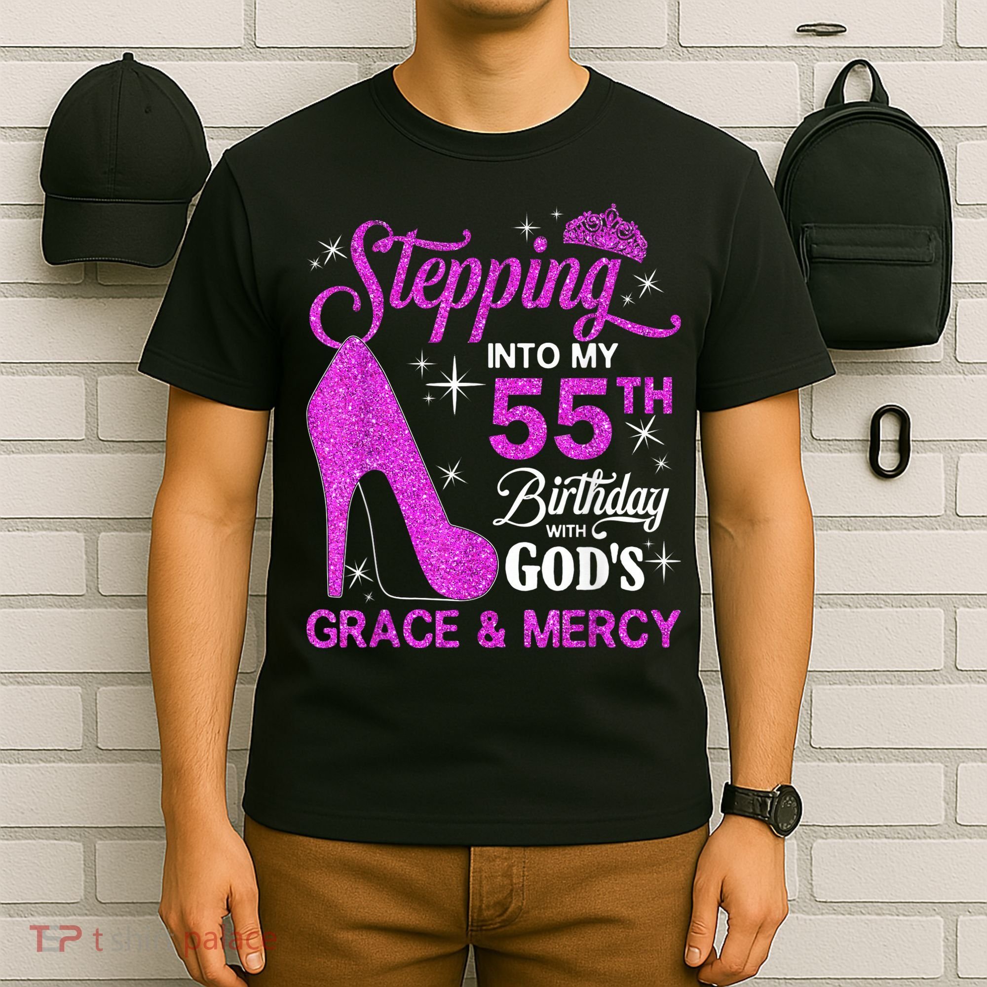 Stepping Into My 55th Birthday With God's Grace And Mercy T-Shirt