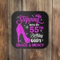 Stepping Into My 55th Birthday With God's Grace And Mercy Coaster thumb 0