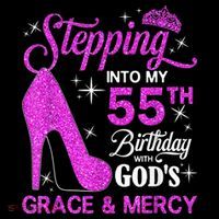 Stepping Into My 55th Birthday With God's Grace And Mercy Women's Hoodie thumb 2