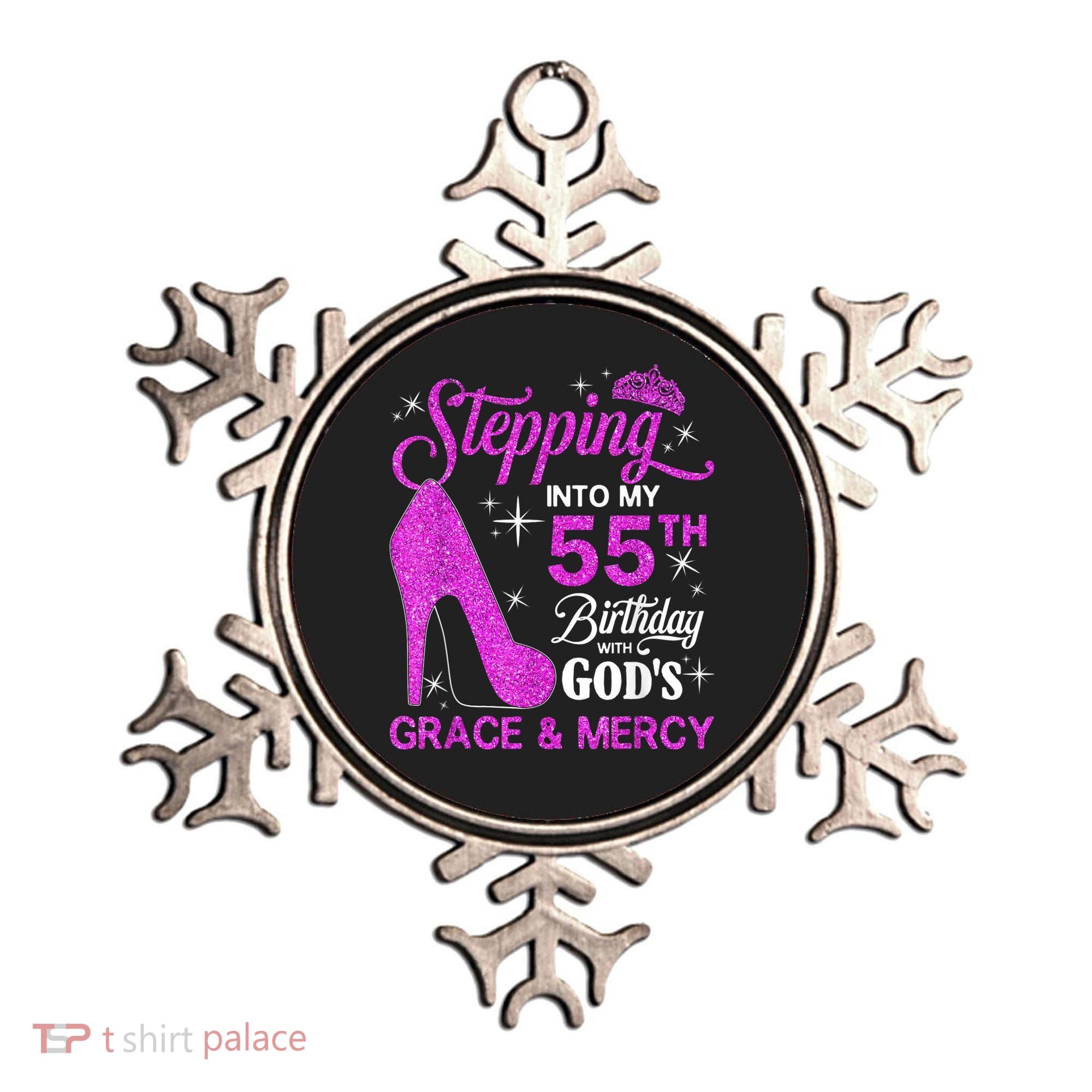Stepping Into My 55th Birthday With God's Grace And Mercy Ornament