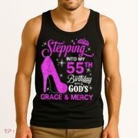 Stepping Into My 55th Birthday With God's Grace And Mercy Tank Top thumb 3