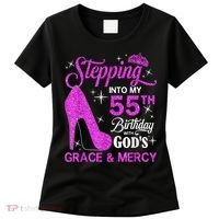 Stepping Into My 55th Birthday With God's Grace And Mercy Women's T-Shirt thumb 0