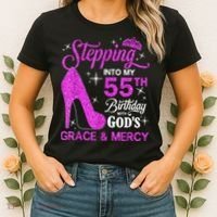 Stepping Into My 55th Birthday With God's Grace And Mercy Women's T-Shirt thumb 2