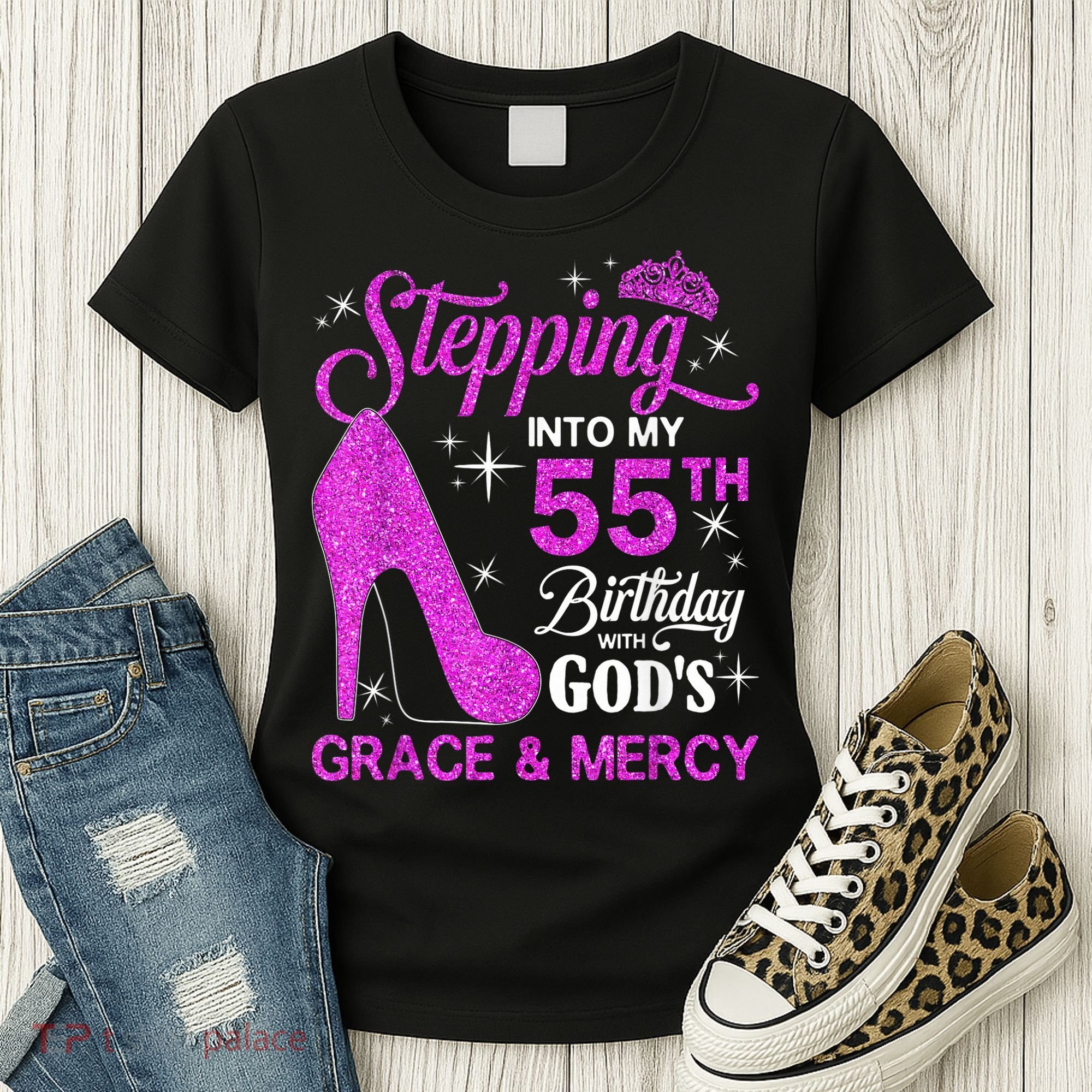 Stepping Into My 55th Birthday With God's Grace And Mercy Women's T-Shirt