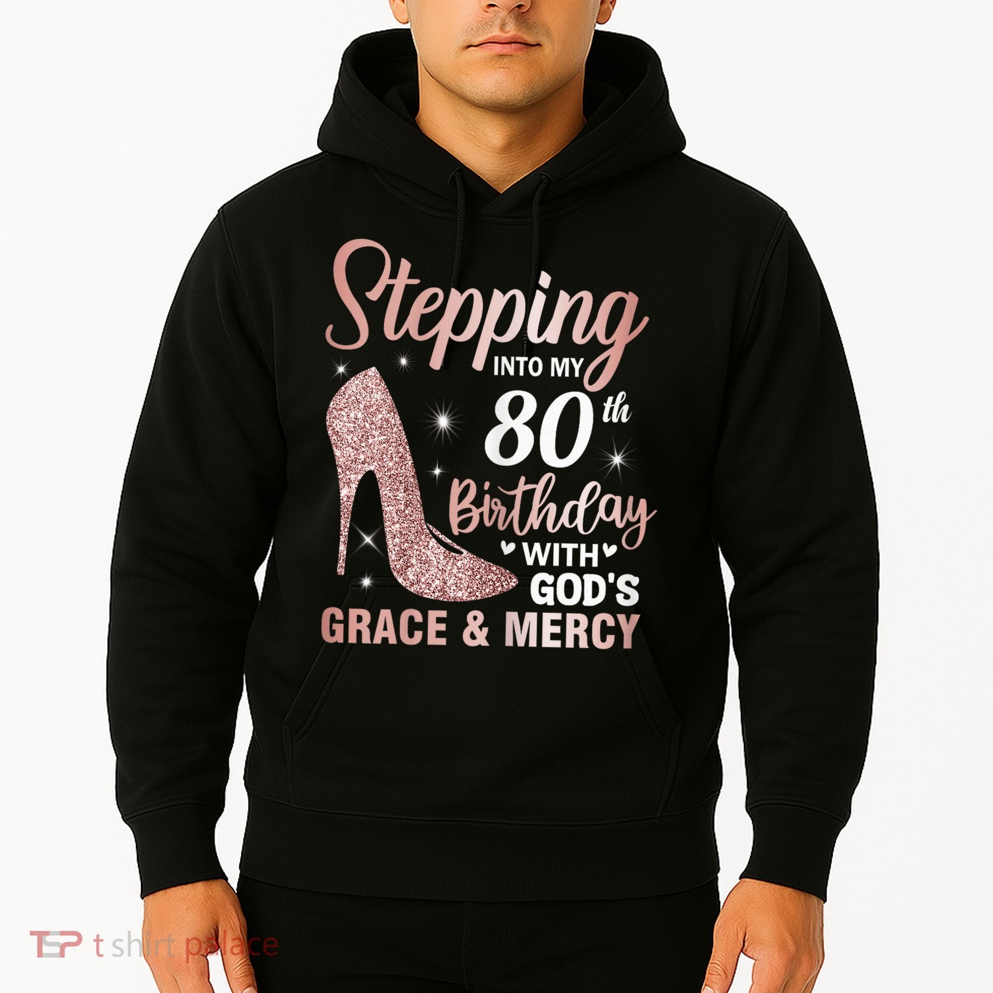 Stepping Into My 80th Birthday 80 Year Old Bday Hoodie