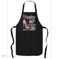 Stepping Into My 80th Birthday 80 Year Old Bday Apron thumb 0
