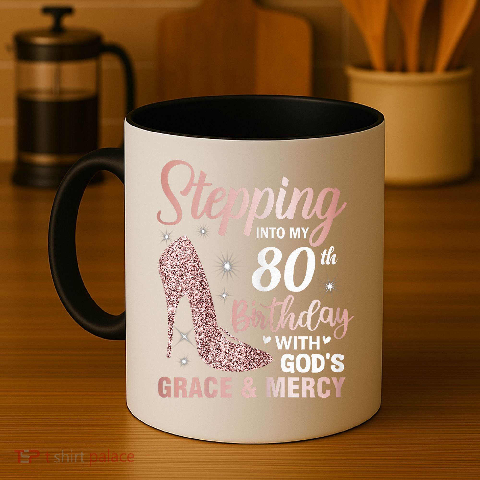 Stepping Into My 80th Birthday 80 Year Old Bday Coffee Mug