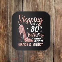 Stepping Into My 80th Birthday 80 Year Old Bday Coaster thumb 0