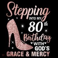 Stepping Into My 80th Birthday 80 Year Old Bday Ornament thumb 1