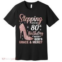 Stepping Into My 80th Birthday 80 Year Old Bday Premium T-Shirt thumb 0