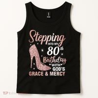 Stepping Into My 80th Birthday 80 Year Old Bday Tank Top thumb 2