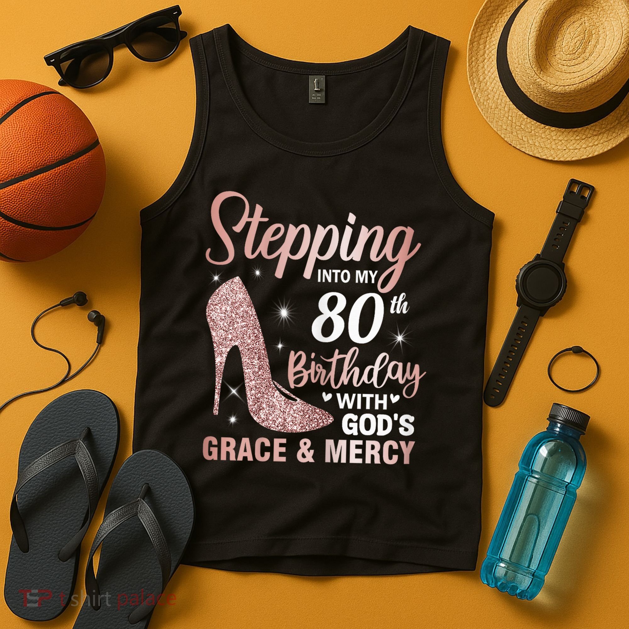 Stepping Into My 80th Birthday 80 Year Old Bday Tank Top