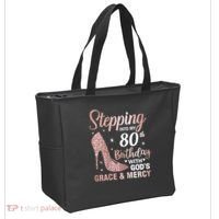 Stepping Into My 80th Birthday 80 Year Old Bday Tote Bag thumb 2