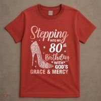 Stepping Into My 80th Birthday 80 Year Old Bday T-Shirt thumb 4