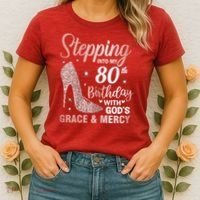 Stepping Into My 80th Birthday 80 Year Old Bday Women's T-Shirt thumb 2
