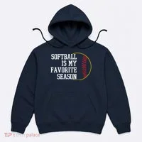 Softball Is My Favorite Season Hoodie thumb 0
