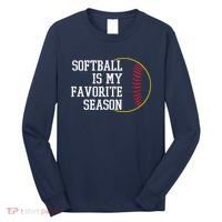 Softball Is My Favorite Season Long Sleeve Shirt thumb 0