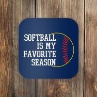 Softball Is My Favorite Season Coaster thumb 0