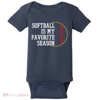 Softball Is My Favorite Season Baby Bodysuit thumb 0