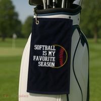 Softball Is My Favorite Season Golf Towel thumb 2
