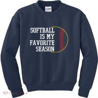Softball Is My Favorite Season Kids Sweatshirt thumb 0