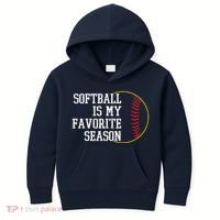 Softball Is My Favorite Season Kids Hoodie thumb 0