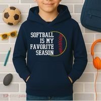 Softball Is My Favorite Season Kids Hoodie thumb 2