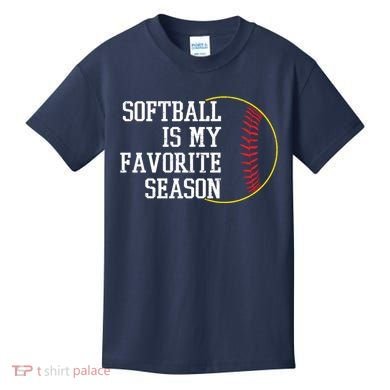 Softball Is My Favorite Season Kids T-Shirt