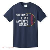 Softball Is My Favorite Season Kids T-Shirt thumb 0